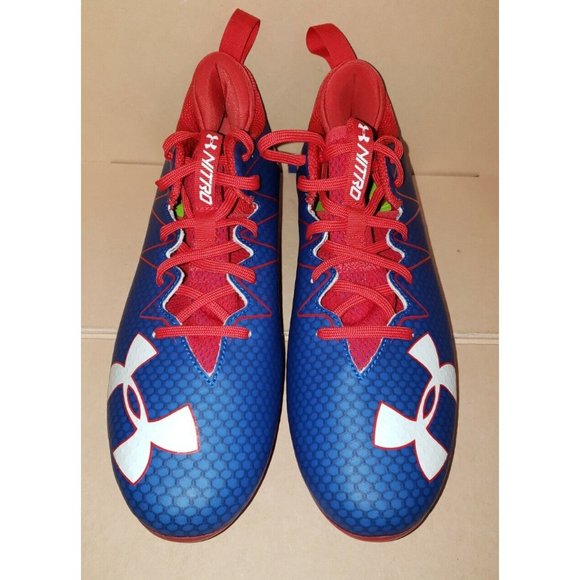 Under Armour Nitro Low Top Football Shoes Blue Red Men\'s Size 10 NWOB main image 4